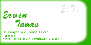 ervin tamas business card