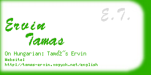 ervin tamas business card